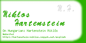 miklos hartenstein business card